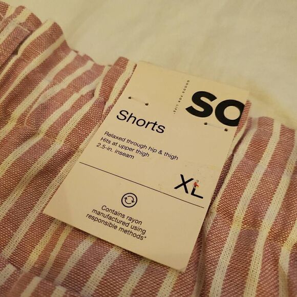 NWT S.O. Pink and white stripe shorts XL - Picture 8 of 9